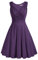 Robe de Soirée/Bal Dentelles Rétro 1950 Style Audrey Hepburn Rockabilly Swing Grande Taille Violet M -8