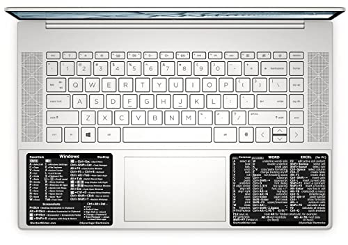 SYNERLOGIC (1 set) Windows + Word/Excel (for PC) Shortcuts Stickers Bundle | No-Residue Laminated Vinyl Cheatsheet Windows Keyboard Stickers 89 x 76mm + 102 x 76mm (Black, Large, 1 set)