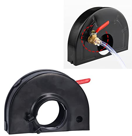 Staubschutz für Winkelschleifer, Ausblasadapter, Wasserrohradapter mit 1/4-Zoll-Ventil für Winkelhandschleifer und verstellbarem Wasserauslass