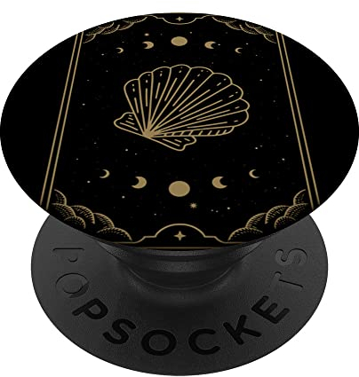 Coquille magique - Esthétique de carte de tarot sorcière PopSockets PopGrip Interchangeable