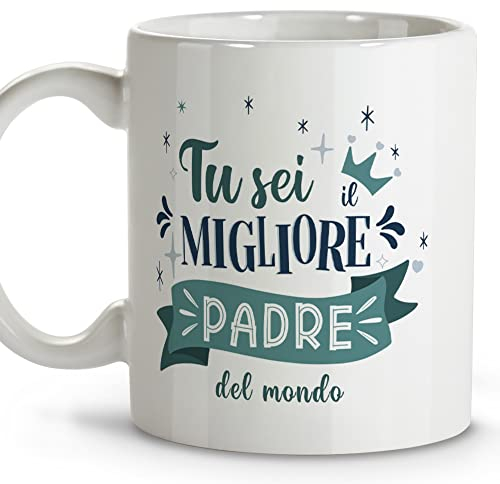 LolaPix Taza Padre. Tazas con Mensajes. Tazas Desayuno Originales. Taza Ceramica 330 ml. Regalos con Frases. Papá eres IT