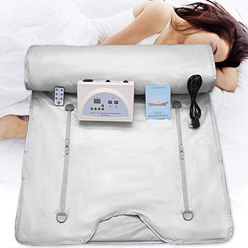 KOHKA Far Infrared Sauna Blanket Portable Personal Home Use Sweat for Relax, 2 Zone Weight Loss Detox Therapy FIR Sauna Blanket for Body Shape Slimming