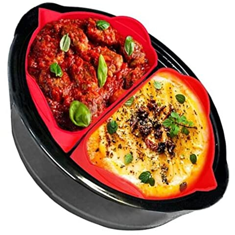 SPARES2GO Round Silicone Liner Basket compatible with Swan 3.5L 6.5L Slow Cooker Protector Divider