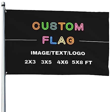 Custom Outdoor Flag 4x6 FT, Single Sided, Make Your Own Flags With Picture Text Logo, Personalised Garden Flag for Business Holiday Home Decorations