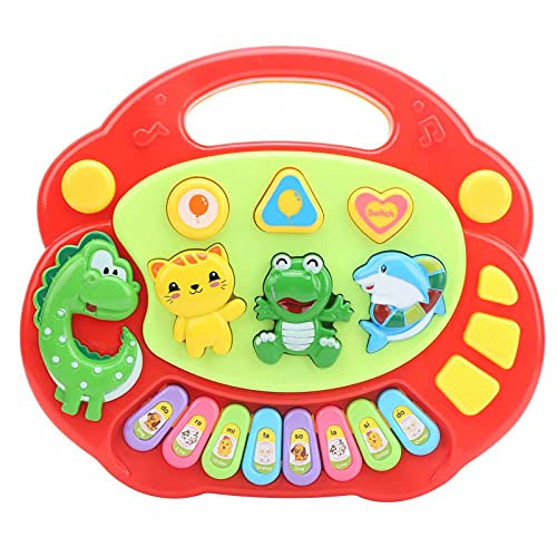 Bagima Musique Clavier Jouet Mignon Dessin Animé Animal Motif Bébé Jouet Musical Bébé Clavier Musical Piano Ensemble Toddler Éducatif Musique Jouet avec Lumière ((CP5097 Rouge))