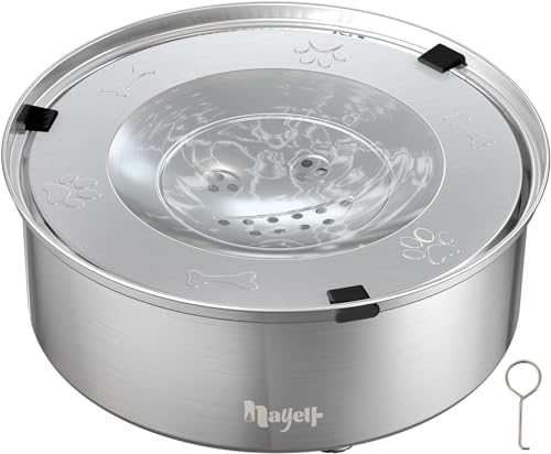 Nayelf 3L Wassernapf für Hunde ohne Sabbern, Edelstahl Trinknapf Hund Anti Schlabber, rutschfest und auslaufsicher Hundenäpfe für Große und Mittelgroße Hunde, Spülmaschinenfest