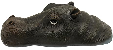 Nilpferd-Dekoration,Teich,schwimmendes Nilpferd,25,9 cm (10,2 Zoll),Entenabschreckung für Pools,lebensechte Nilpferd-Statue,künstliches Nilpferd-Schwimmbecken,Tierornament für Gartendekoration 2
