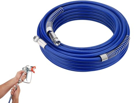 ieron Airless Paint Sprayer Hose 15M 1/4 Universal High Pressure Fiber Pipe Flexible Fiber Tube Spray Hose for Sprayer Gun Sprayer Water Blue