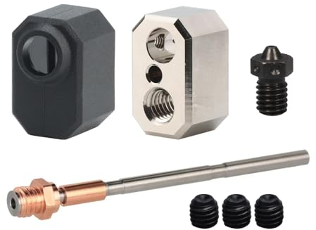 Upgrade Bimetall Heatbreak Adapter überzogener Kupferblock 0.4mm V6 gehärteter Stahl Düse Silikon Abdeckung Hotend Druckkopf Kompatibel mit Prusa I3 MK4 XL Nextruder Heaterblock 3D Drucker