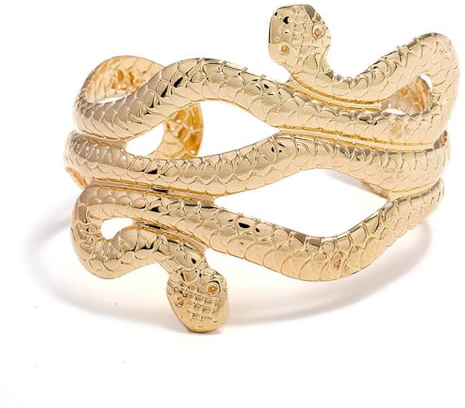 Danshinbow Wrapped Schlange Armreif Einstellbare Öffnung Armband Schmuck für Frauen und Mädchen (Gold)