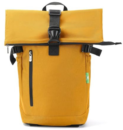 ECO CHIC Waterproof Recycled Canvas Roll Top Backpack (Sunflower)