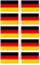 Aufkleber: 50x30 mm, 10 Stück - Flagge - Deutschland - für Auto, Laptop und mehr - für Auto, Koffer, Laptop und mehr