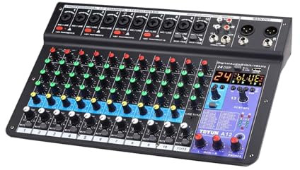 Console Dj Micfuns Stage Audio 12 Canali 48v Mixer Con USB Computer Bluetooth Built-in Mixer Effetto Digitale Per Studio di Registrazione Musicale Live Stage Yoube Tiktok