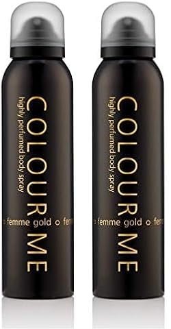 Colour Me Gold Femme - Fragrance for Women - 150ml Body Spray, by Milton-Lloyd (Paquete de 2)