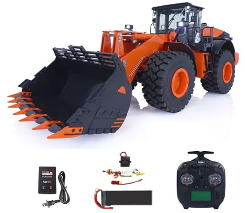 wheelfun Chargeur hydraulique RC en métal 1/14 ZW370 JDM 198 RTR RC Chargeur sur pneus hydraulique Voiture de chantier à commande radio