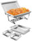 YORKING 9L Chafing Dishes for Buffet, 1 Pack Chafing Dish Buffet Set, Stainless Steel Food Warmers with 1 Full & 2 Half Size Pans Lids Foldable Frames Fuel Holders for Parties Birthday Holiday Events