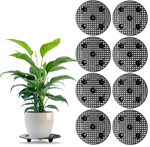 Lot de 8 Porte Plante A Roulettes, Supports de Pots de Fleurs, Supports de Pot de Fleurs de 30 cm, Support Pot De Fleur ExtéRieu, Support de Support de Plante pour Terrasse Intérieur Extérieur Jardin