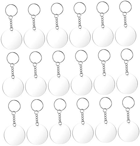 STOBOK 60stücke Teiliges Set Runde Schlüsselanhänger Blanko Für Projekte Acrylplatten Und Schlüsselringen Für Personalisierte Und Dekorationen