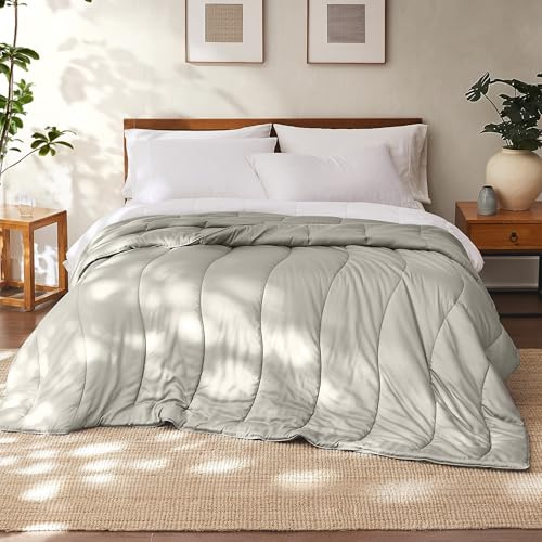 Modern Threads Tencel Lyocell Luxuriöse, ultraweiche Daunen-Alternative, Taupe, Kingsize-Bett