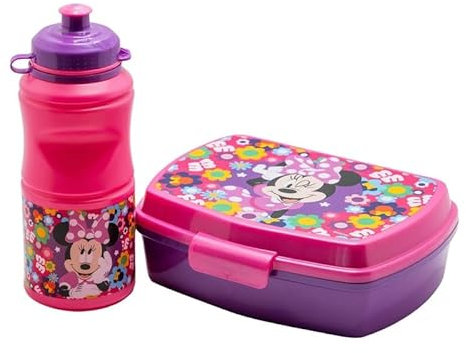 Minnie - Contenitore rettangolare per il pranzo e borraccia sportiva, 380 ml
