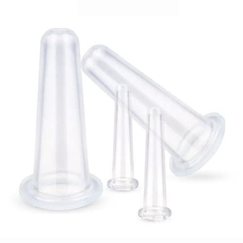 Lot de 4 ventouses de massage en silicone pour le visage et les yeux (2 petites et 2 grandes)