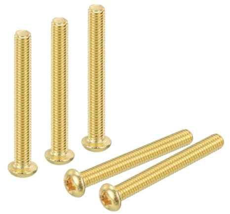 QUARKZMAN 12 Stück Messingschrauben Kreuzschlitz, M3x25mm Phillips Messing Maschinenschrauben, Pan Head Befestigungsbolzen für Möbel, Büroausstattung, Elektronik, Messingfarbe
