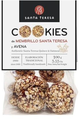 Santa Teresa - Cookies de Membrillo con Avena. Sin Conservantes ni aditivos. 100% Naturales, 6 Unidades, 100g
