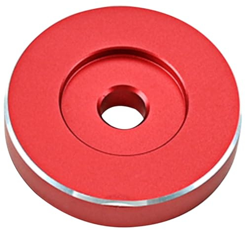 CATIEBYE Adaptateur pour Platine Vinyle en Aluminium Rouge, Accessoire Facile à Installer, Protège la Qualité Sonore, pour Tourne-disques et Amateurs de Musique
