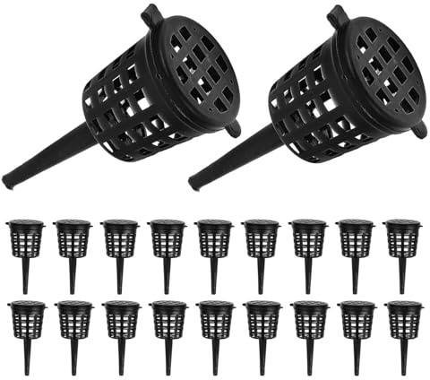 AKOOSY 80 Unidades Cesta para Abono de Fertilizante para Plantas Acuáticas con Tapa Portátil de Sistema Radicular para Acuarios y Cultivo de Plantas Acuáticas