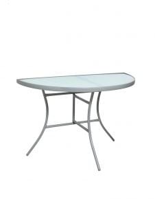 FRG Wandtisch PALERMO halbrund 58x110cm, Stahl + Glas