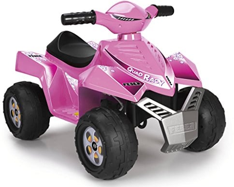 FEBER - Quad Racy Pink 6V, Coche Eléctrico para Niños de 18 Meses a 3 Años, Acelerador, Ruedas Grandes y Robustas para Estabilidad, hasta 40 min de Batería, Cargador Incluido, Famosa (800011422)