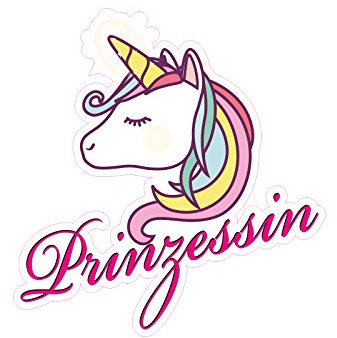 1 x Aufkleber Prinzessin Einhorn Unicorn Magic Magie Glitzer Glitter Sticker