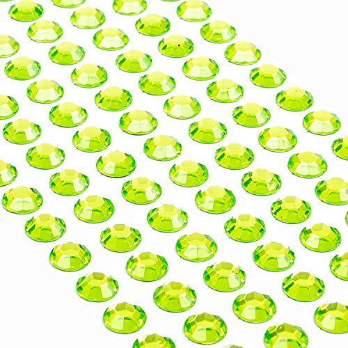 Movoja Grüne Strasssteine - runde Glitzersteine 147 Stück 10 mm selbstklebend zum Verzieren und Basteln | Schmucksteine zum aufkleben | Steinchen Dekosteine Bastelsteine Grün