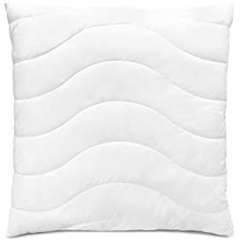 Bodyprotect Kopfkissen, 100% Baumwolle, 80 x 80 cm, Steppkissen, Kissen, atmungsaktiv, Made in EU, Ökotex 100, Höhenverstellbar, 60 Grad waschbar, weiß