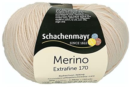 Schachenmayr Handstrickgarne Merino Extrafine 170, 50G Leinen, 9807551-00003, onesize