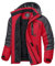 KEFITEVD Skijacke Herren Wasserdicht Atmungsaktiv Snowboardjacke Winter Warm Ski Jacke Herrenjacke Gefüttert Winterparka Snowboard Fleece Jacke mit Kapuze Rot M