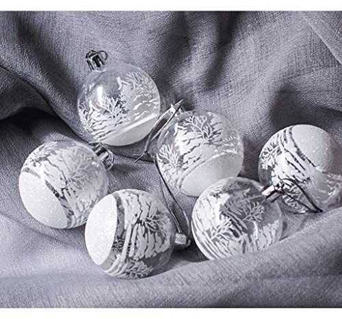 FeiliandaJJ 12Pcs Weihnachtskugeln Transparent Christbaumkugeln Weiss Schneeball Weihnachten Anhänger Kugeln Party Home Hochzeit Deko Ornamente für Weihnachtsbaum (Weiss)