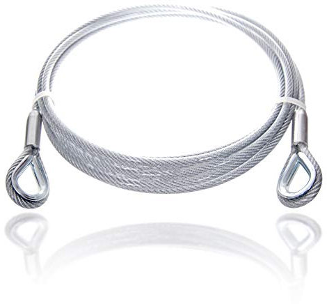 Fune metallica 24 rivestita in acciaio con crimpatura, cavo di sicurezza, spessore: 12 mm (10 su 12), lunghezza: 3 m.