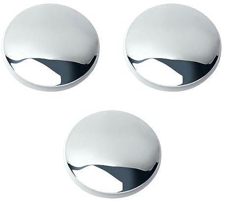 Yinpecly Metall-Waschbecken-Ablaufstopfen, Zinklegierung mit Gummi, 3.5 cm Durchmesser, silberfarben, Pop-Up-Druckknopf-Ablaufstopfen, Küchenspüle, 3 Stück