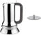 Alessi 9090/3 Caffettiera con Fondo a Induzione di Design in Acciaio Inox, 3 Tazze, 15 centilitri & Riduttore per caffettiera, Grigio