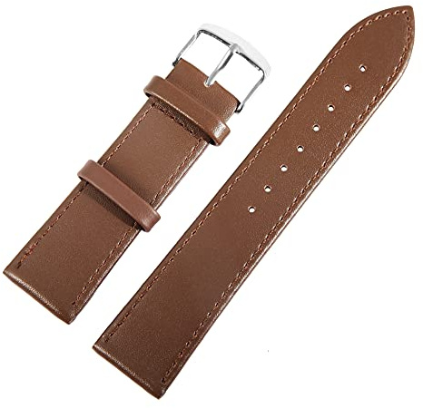 Excellanc-Uhrenarmband Ersatz Leder glatt Dornschließe Breite 10-26 mm 8000547