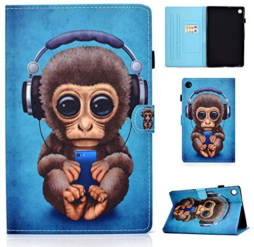 ONETHEFUL Carcasa Libro Funda Tablet Lenovo Smart Tab M10 Plus FHD 10.3 2020 TB-X606 TB-X606F Cover Fundas Protector con PU Cuero y Soporte - Mono Musical