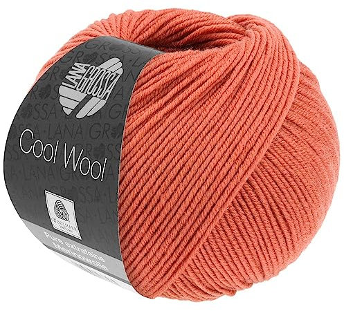 LANA GROSSA Cool Wool Uni | Extrafeine Merinowolle waschmaschinenfest und filzfrei | Handstrickgarn aus 100% Schurwolle (Merino extrafein) | 50g Wolle zum Stricken & Häkeln | 160m Garn FB 2082
