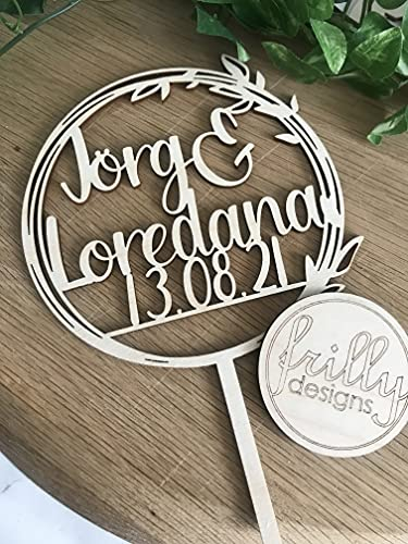 cake topper hochzeit Personalisiert Cake Topper mit Name Tortenaufsatz Geburtstag, Handmade von frilly designs