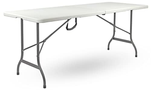 Brigros - Tavolo Pieghevole Da Giardino Perfetto Come Tavolo Da Campeggio, Da Buffet, Da Cucina | Tavoli Pieghevoli A Valigetta Con Maniglia Salvaspazio (180x70x74)