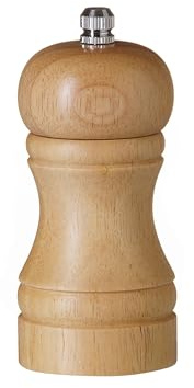 HENDI Pfeffermühle, Pfefferstreuer, mit Edelstahl-Mahlwerk, einstellbar, 50x(H)113mm, Holz hell