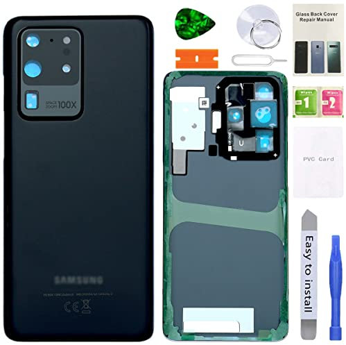 XFU Vetro Posteriore Coperchio Batteria per Samsung Galaxy S20 Ultra (G988B) Originale Copribatteria(Nero)