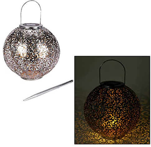 DbKW 3in1 XXL Metall Solar LED Laterne 30 cm Orient & Lichteffekte Ornament Lampion