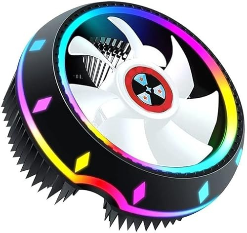 All-in-one CPU Air Cooler UFO-designed 5-color Lighting Push Configuration Intel/Universal Socket with Fluid Bearing Silver (Color : White)