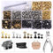 DUOJIN Druckknopf Set mit Zange, 480 Set Kupfer Druckknöpfe mit Befestigungswerkzeugen zum, Metall Bronze Kleidung Snaps Taste für Leder Handwerk Jacke Brieftasche Handtasche (4Farben)